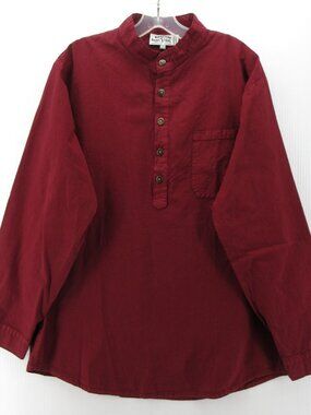 American South Side Shirt Small Popover Henley Pullover Pocket Woven